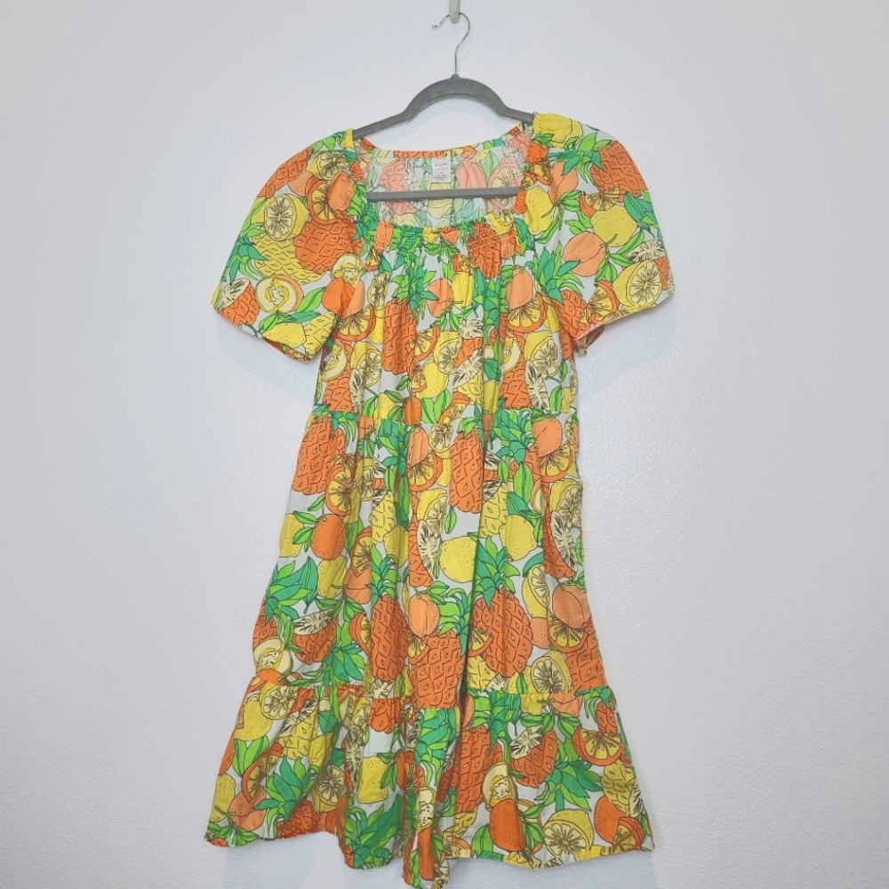 Peyton & Parker Tropical Fruit Print Short Dress Size Medium - Picture 3 of 8